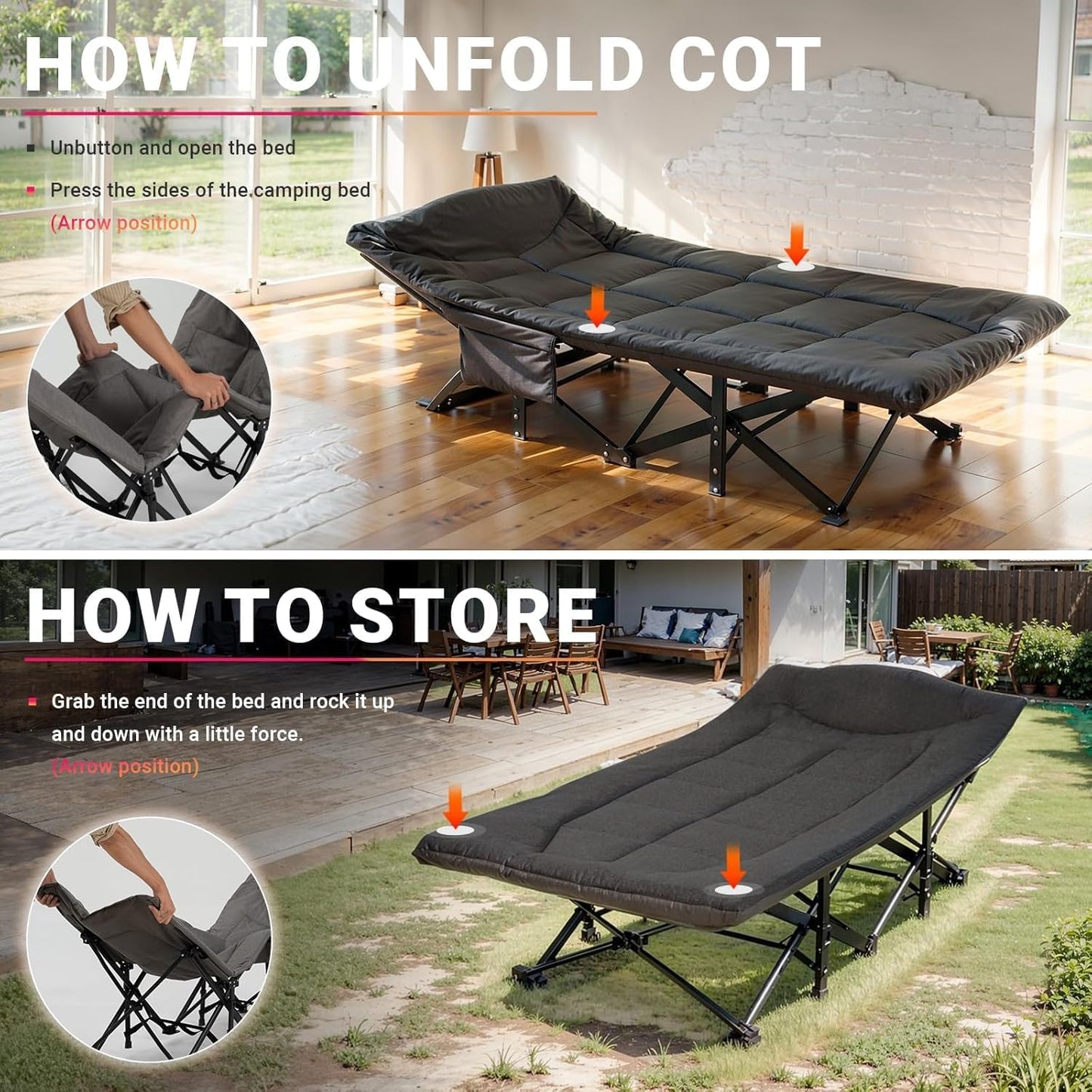 LOBENA - Camping Cot for Adults